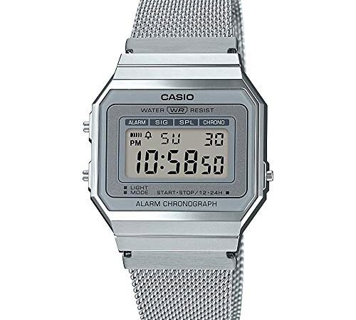 Casio Orologio Digitale Donna con Cinturino in Acciaio Inox A700WEM-7AEF