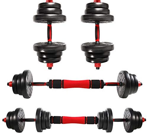 CCLIFE 2in1 Manubri Palestra Regolabili Set di Manubri Pesi Plestra Manubri Pesi Fitness 20 30 40kg-ZERRO