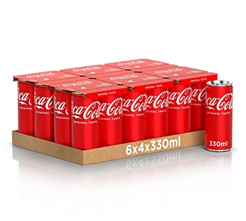 Coca-Cola Original Taste – 24 Lattine da 330 ml, Tutto il Gusto Originale di Coca-Cola, Lattina 100% riciclabile, Bevanda Analcolica