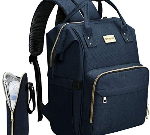 COSYLAND Zaino Mamma Multifunzione Borsa Fasciatoio Impermeabile Bambino con Grande Capacità, Tasche Multiple, Ganci per Passeggino, Molto Adatto per Grande Biberon - Blu