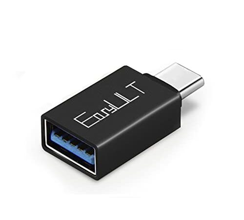 EasyULT Adattatore da USB C a USB 3.0, Adattatore OTG Tipo-C a USB A, Conversione da Thunderbolt 4/3 a USB, Compatible per MacBook PRO 2021, MacBook Air 2020, Galaxy S8 S9 Plus Note 8 9-Nero