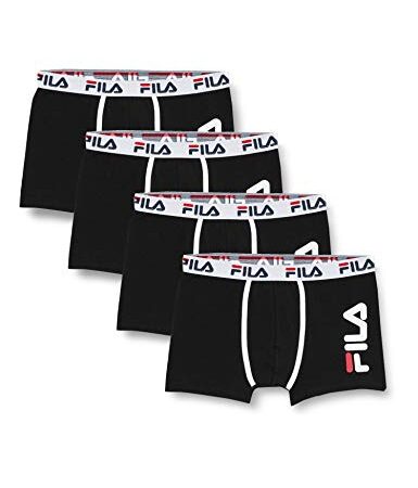 Fila Fila Boxer Fi/1bcx4/Fu5040, Boxer a Pantaloncino Uomo, Nero (N), L