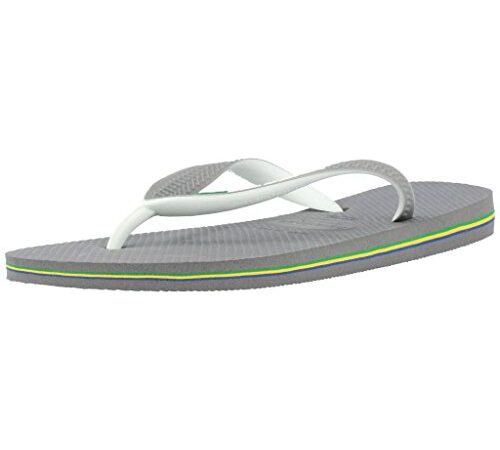 Havaianas Brasil Mix, Infradito Unisex-Adulto, Steel Grey/White/White, 43/44 EU