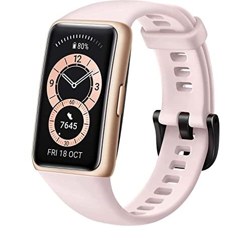 HUAWEI Band 6 Smart Band Fitness Tracker, Touchscreen AMOLED 1.47” a colori, Monitoraggio Battito Cardiaco, Sonno, Saturazione dell`Ossigeno, Resistente all’Acqua, Sakura Pink