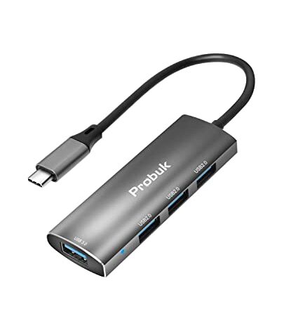 Hub USB C, 4 Porte Adattatore Type C con 1 USB 3.0 (5 Gbps) & 3 USB 2.0, Splitter USB C Portatile Per Unità Flash USB, Mouse, Tastiera, MacBook, PC, Tablet e altri dispositivi di tipo C ecc. (Grigio)