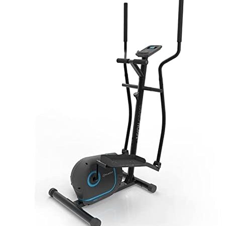 KLAR FIT Myon Cross - Ellittica, Cyclette, Ellittica da Casa, Telaio Certificato EN957, Volano 12 kg, Frenata Magnetica, Supporto Tablet, Trasmissione a Cinghia, Sensore Impulsi, Nero