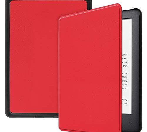 Lobwerk Custodia per Amazon Kindle 2019 (10. Generazione) Smart Cover da 6 Pollici con Funzione leggio e Funzione Auto Sleep/Wake Rosso Rot