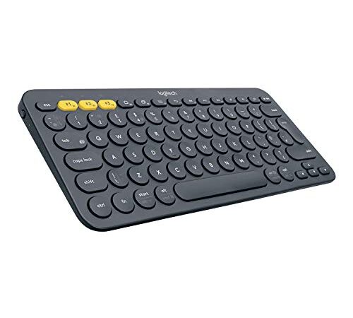 Logitech K380 Tastiera Bluetooth Multidispositivo per Windows, Apple iOS, ‎Bluetooth Wireless, Design Compatto, PC/Mac/Laptop/Smartphone/Tablet, Layout Italiano ‎QWERTY, Nero