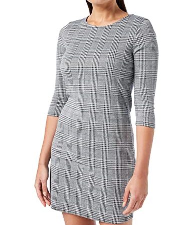 Only Onlbrilliant 3/4 Checks: Dress Noos, Vestito Donna, Multicolore (Black Cloud Dancer), M