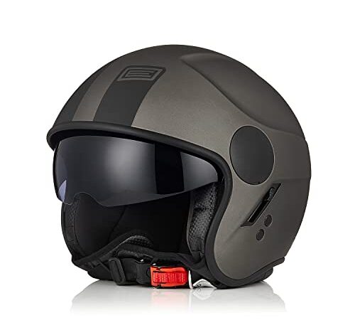 ORIGINE Casco Jet Moto Casco Aperto Scooter Omologato ECE con Visiera