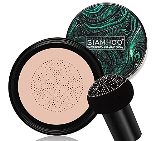 SIAMHOO Fondotinta CC Crema con Fungo Testa D'aria Cuscino CC Crema Fondotinta Copertura Completa per Trucco impeccabile, Anche Tonalità Della Pelle 0.7fl.oz - Naturel