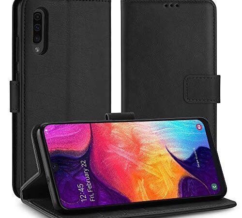 Simpeak Custodia Compatibile per Samsung Galaxy A50 A50S A30S, Cover Compatibile con Samsung A50 in Pelle Portafoglio con Supporto Flip Caso [Supporto Stand] [Chiusura Magnetica], Nero