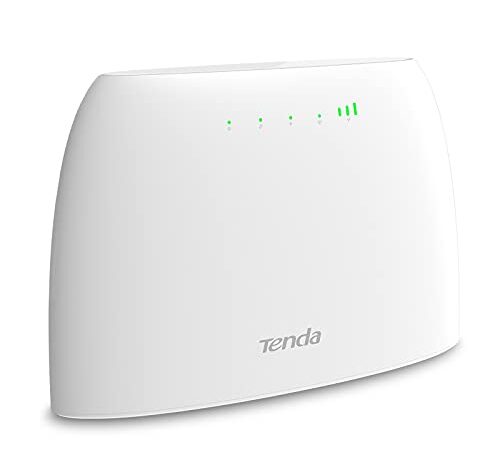 Tenda 4G03 Wi-Fi Router 4G Lte 300 Mbps, Banda Wireless 2.4 Ghz, Controllo Genitori, Monitoraggio Del Traffico Dati, Bianco