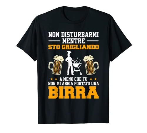 Uomo Divertente Barbecue Dalla Griglia BBQ Grigliata E Birra Maglietta