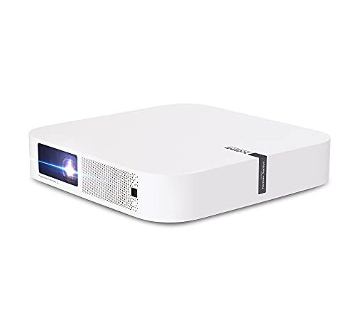 XGIMI Elfin Mini proiettore, proiettore portatile ultra compatto 1080P, 800 ANSI lumen, ingresso 4K supportato per film e giochi, Android TV 10.0, altoparlanti Harman Kardon, Keystone automatico