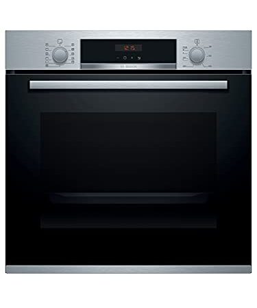 Bosch Elettrodomestici Forno Incasso Elettrico Serie 4, HBA574BR00 Forno Elettrico Ventilato da Incasso in Acciaio Inossidabile, Classe A, con 7 Programmi Cottura E Display LED, 71 Litri