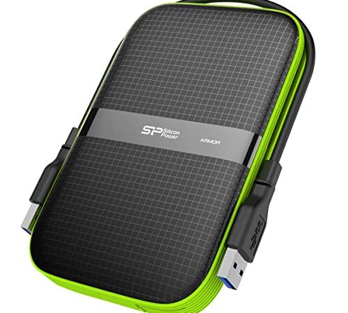 Silicon Power 2TB Rugged Armor A60 military-grade antiurto/impermeabile USB 3.0 6,3 cm hard disk esterno per PC, Mac, Xbox One, Xbox 360, PS3, PS4 Pro e PS4 Slim, nero Black 5TB