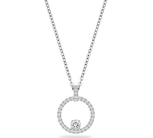 Swarovski Pendente Creativity, Circolare, Bianco, Placcato rodio