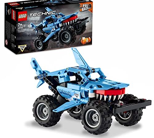 LEGO 42134 Technic Monster Jam Megalodon, da Monster Truck Camion Giocattolo per Bambini a Macchina Low Racer Lusca, Idea Regalo per Ragazzi e Ragazze dai 7 Anni