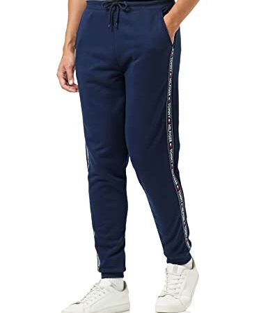 Tommy Hilfiger Pantaloni da Jogging Uomo Track Pant Hwk Regular Fit, Blu (Navy Blazer), L