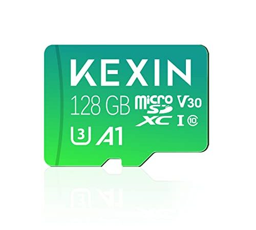 KEXIN 128GB Scheda MicroSD Classe 10 con Adattatore SD Incluso Scheda di Memoria Micro SD 128 GB Scheda Micro SDXC 128 Giga Micro SD Card TF Card A1, U3, C10, V30 per Videocamera, Switch, Gopro Verde