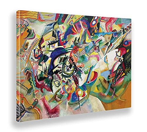 Giallobus - Quadro - Vassily Kandinsky - Composizione n. 7 - Tela Canvas Telaio Standard - 140x100 - Pronto da appendere - Quadri moderni per la casa