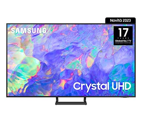 Samsung TV UE55CU8570UXZT Crystal UHD 4K, Smart TV 55" Dynamic Crystal color, HDR, OTS Lite, AirSlim Design, Integrato con Bixby e Alexa compatibile con Google Assistant, Titan Gray 2023